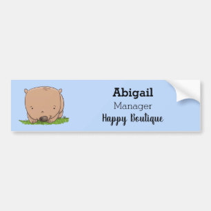 Cute baby wombat cartoon illustration  bumper sticker