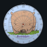 Cute baby wombat cartoon illustration dartboard<br><div class="desc">This cute baby wombat in adorable cartoon illustration style. Aussie wildlife fun!</div>