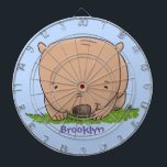 Cute baby wombat cartoon illustration dartboard<br><div class="desc">This cute baby wombat in adorable cartoon illustration style. Aussie wildlife fun!</div>