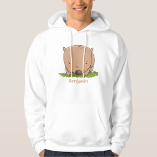 Cute baby wombat cartoon illustration hoodie
