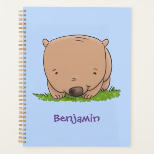 Cute baby wombat cartoon illustration planner