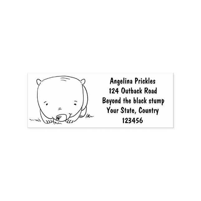 Cute baby wombat cartoon illustration rubber stamp (Imprint)