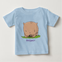 Cute baby wombat cartoon illustration