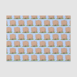 Cute baby wombat cartoon illustration tissue paper