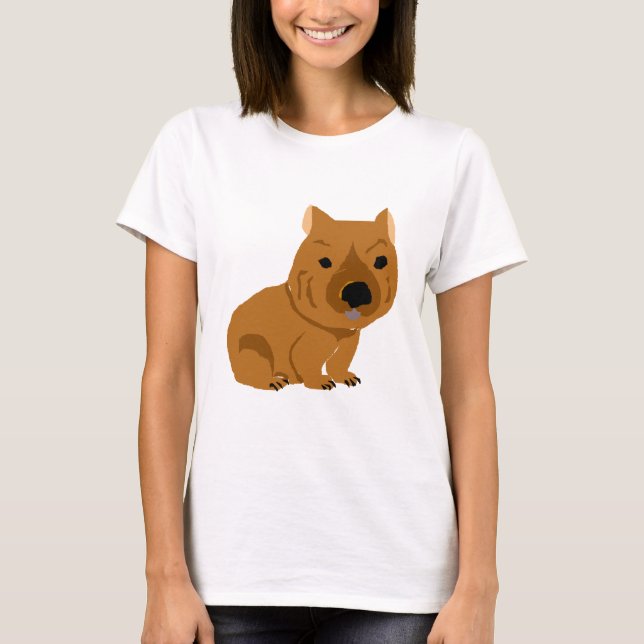 Cute Baby Wombat Design T-Shirt (Front)