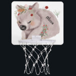 Cute Baby Wombat Gold Speckle Custom Name Mini Basketball Hoop<br><div class="desc">Introducing this delightful watercolor wombat with a touch of gold sparkle! This adorable creature will bring a whimsical charm to any space with its endearing features and enchanting artistic design. To add a touch of magic,  we've infused this lovely artwork with delicate gold sparkle accents.</div>