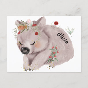 Cute Baby Wombat Gold Speckle Custom Postcard