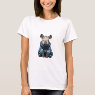 Cute Baby Wombat in Cosy Blue Patterned Sweater