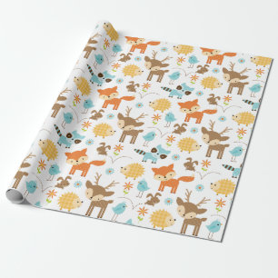 Cute Baby Woodland Animals Wrapping Paper
