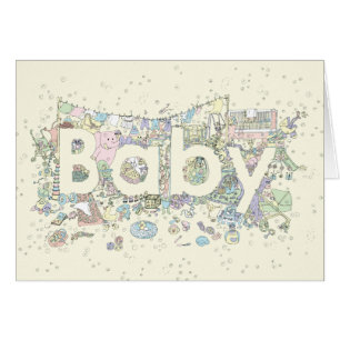Cute Baby Word Art Pastel Colours Gender Neutral