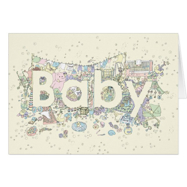 Cute Baby Word Art Pastel Colours Gender Neutral (Front Horizontal)