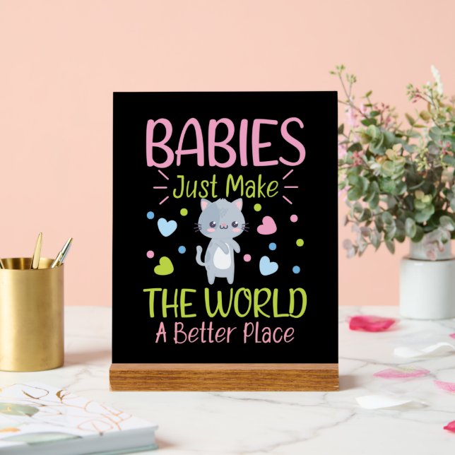 Cute baby word art world nursery acrylic sign (Wedding)