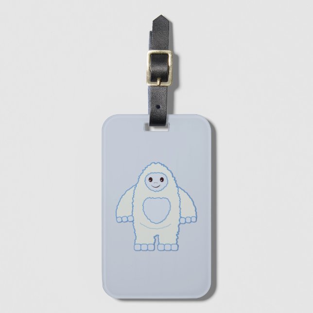Cute Baby Yeti Luggage Tag (Front Vertical)