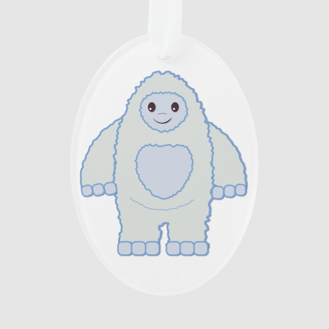 Cute Baby Yeti Ornament (Back)