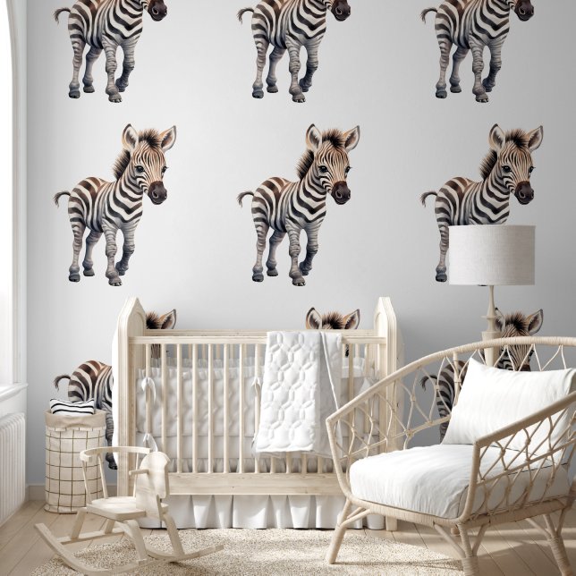Cute Baby Zebra Animal Pattern Wallpaper (Kids)