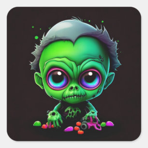 Cute Baby Zombie Square Sticker