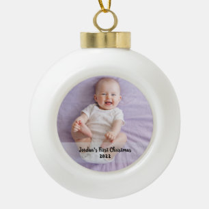 Cute baby's 1st christmas  ceramic ball christmas ornament