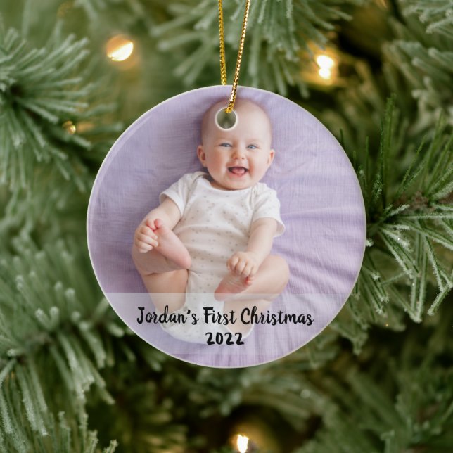 Cute baby's 1st christmas ceramic ornament (Tree)