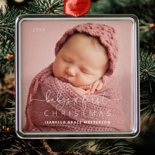 Cute Baby's 1st Christmas  Metal Ornament