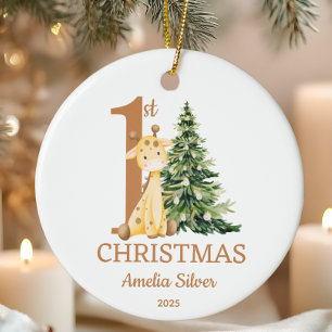 Cute Baby's 1st Christmas Personalised Ceramic Ornament