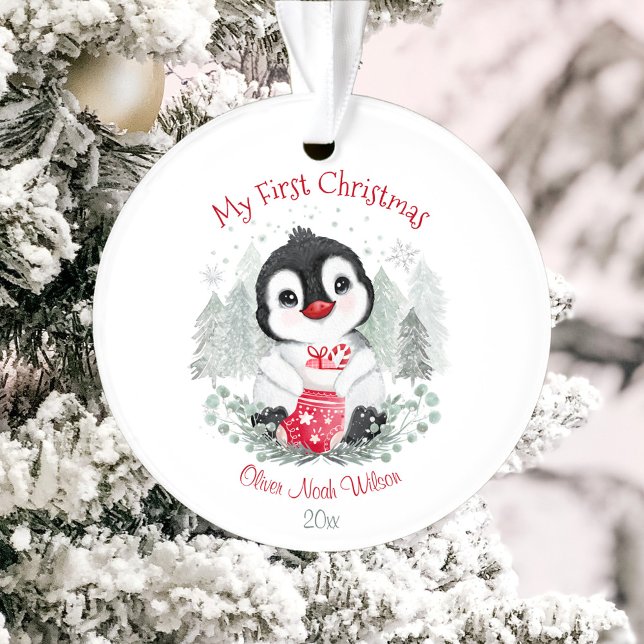 Cute Baby's First Christmas Acrylic Ornament (Cute Baby's First Christmas Acrylic Ornament)