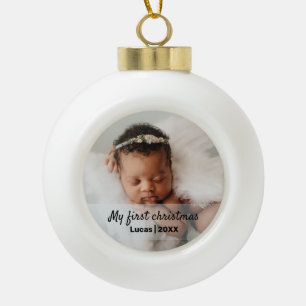 Cute baby's first christmas  ceramic ball christmas ornament
