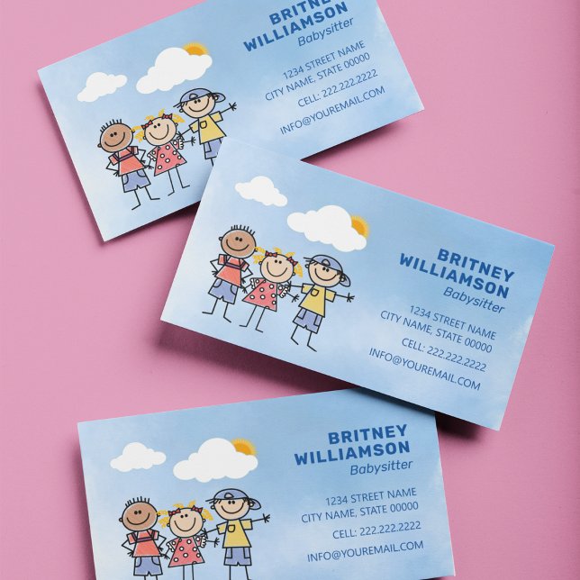 Cute Babysitter Childcare Business Card (Creator Uploaded)