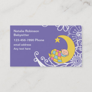 Cute Babysitter Theme Business Cards Design