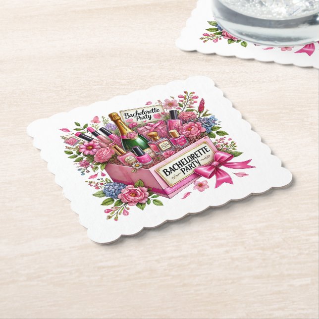 Cute Bachelorette party  Paper Coaster (Angled)