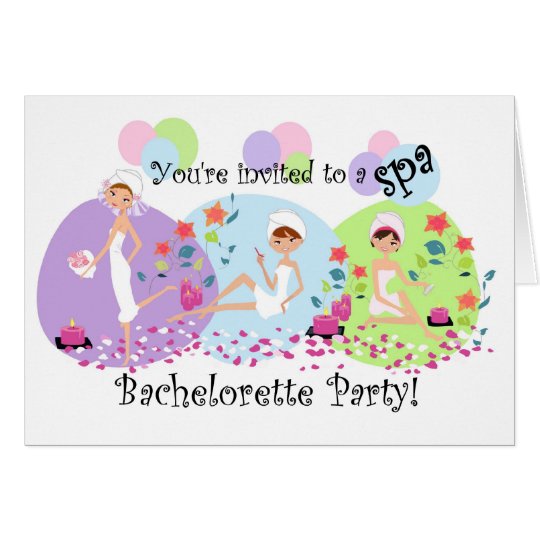 Cute Bachelorette Party Spa Invitations