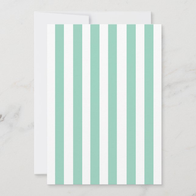 Cute Bachelorette Party Teal Striped Invitation (Front)