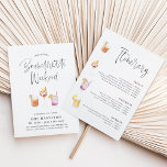 Cute Bachelorette Weekend Itinerary Cocktail Invitation<br><div class="desc">Cocktail Bachelorette Weekend Itinerary Invitation. This cute cocktail theme itinerary is perfect for theme for your bachelorette weekend,  easily edit all wording (except for the main heading on each side).</div>