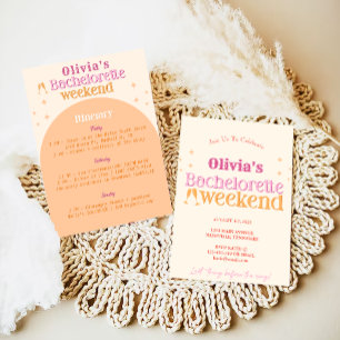 Cute Bachelorette Weekend Itinerary Invitation