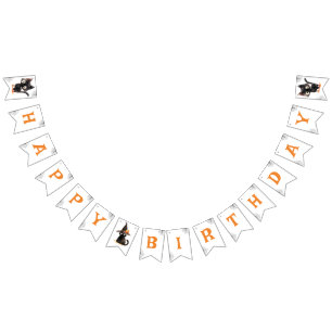 Cute Back cat Halloween  birthday party Bunting