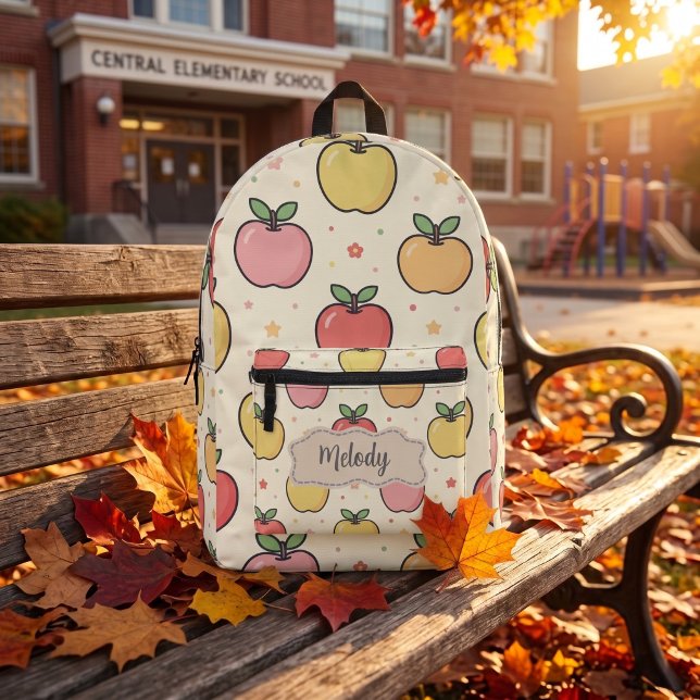 Cute Back to School Apples Pattern  Printed Backpack (Creator Uploaded)