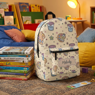 Cute Back to School Art Pattern  Printed Backpack