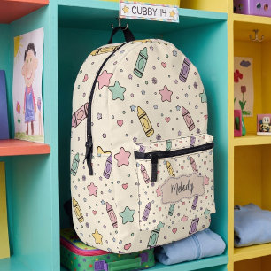 Cute  Back to School Crayon Pattern  Printed Backpack