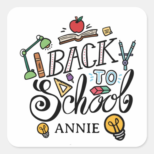 Cute Back to School Custom Sticker (Front)