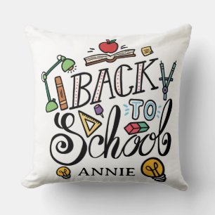Cute Back to School Custom Throw Pillow