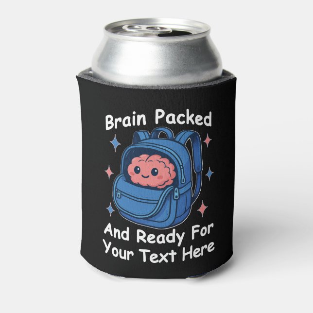 Cute Back-to-School Customisable “Brain Ready" Can Cooler (Can Back)