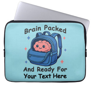Cute Back-to-School Customisable “Brain Ready" Laptop Sleeve