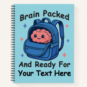 Cute Back-to-School Customisable “Brain Ready" Notebook
