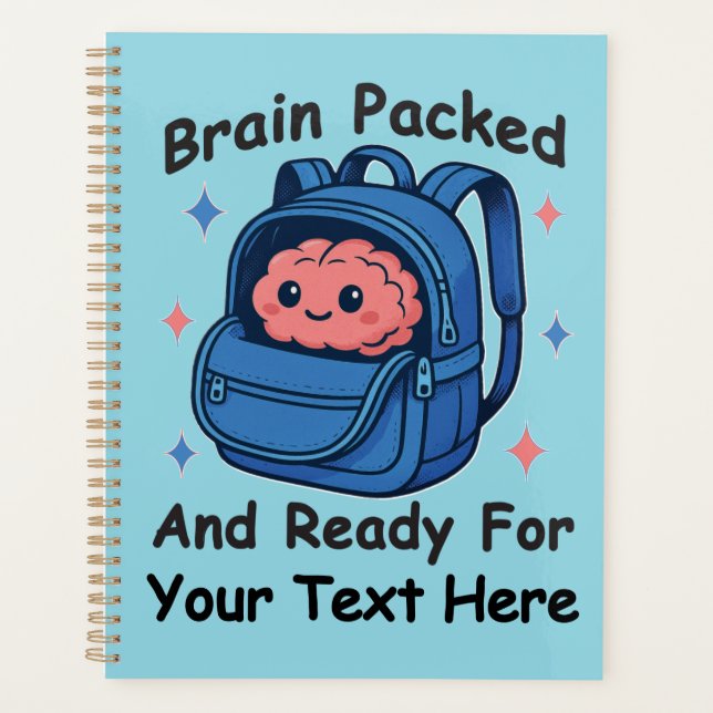 Cute Back-to-School Customisable “Brain Ready" Planner (Front)