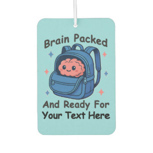 Cute Back-to-School Customizable “Brain Ready" Car Air Freshener