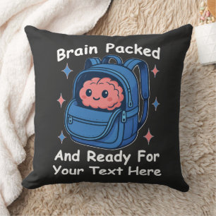 Cute Back-to-School Customizable “Brain Ready" Cushion