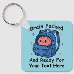Cute Back-to-School Customizable “Brain Ready" Key Ring