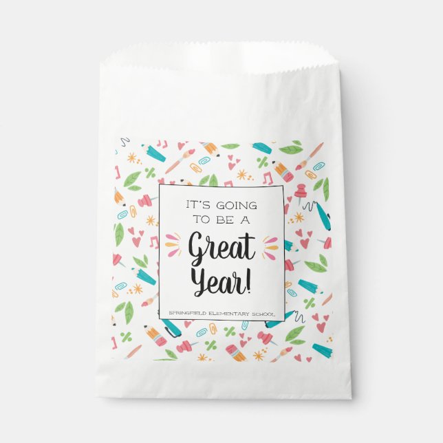 Cute Back to School  Favour Bag (Front)