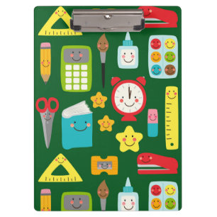 Cute Back to School Kawaii Classroom Supplies Clipboard