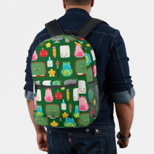 Cute Back to School Kawaii Classroom Supplies Printed Backpack