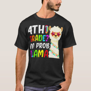 Cute Back To School No ProbLlama Students Fourth G T-Shirt